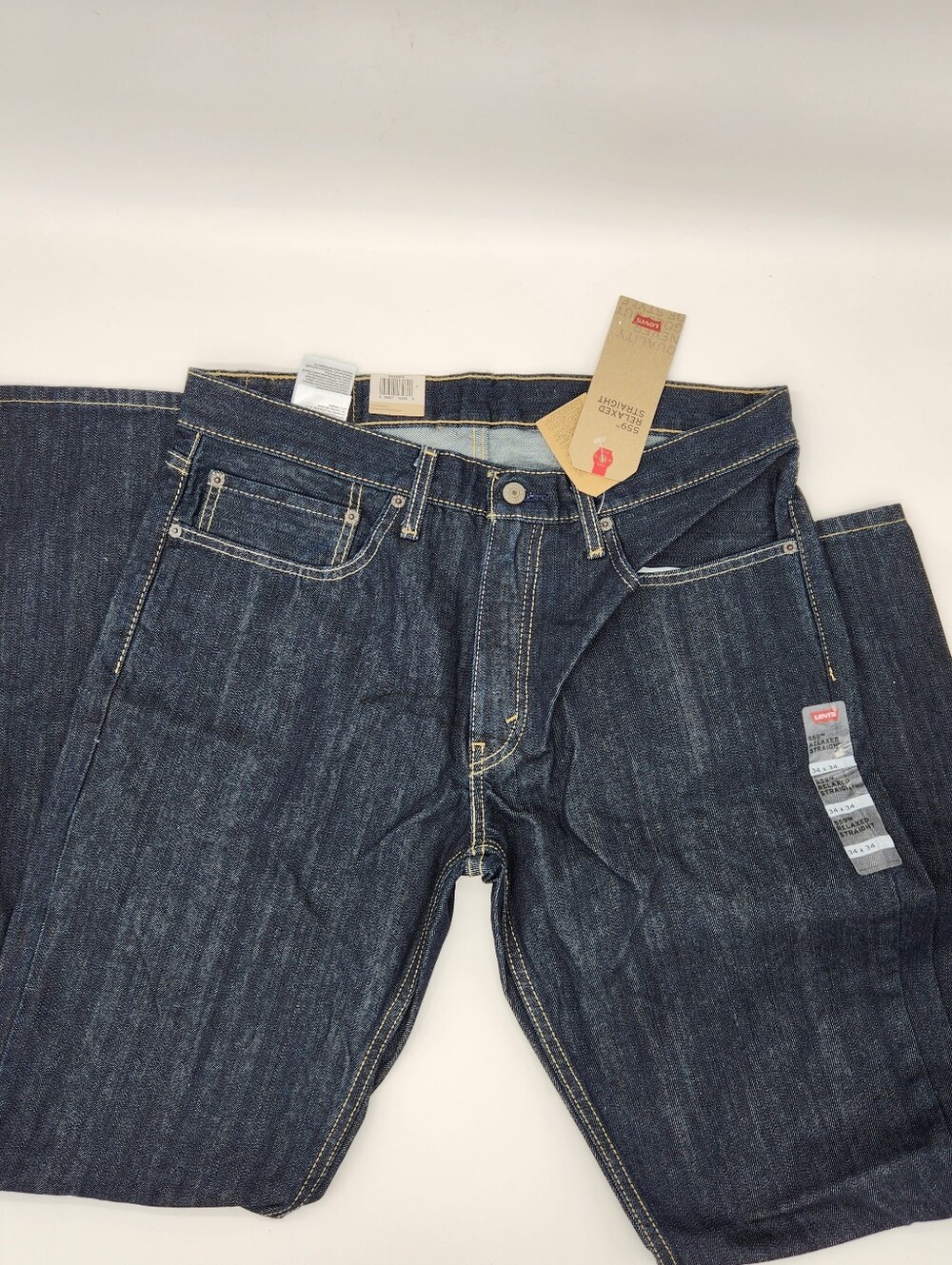 Levi's 559 Relaxed Straight Men's Jeans 34x34 Dark Rinse Indigo NWT